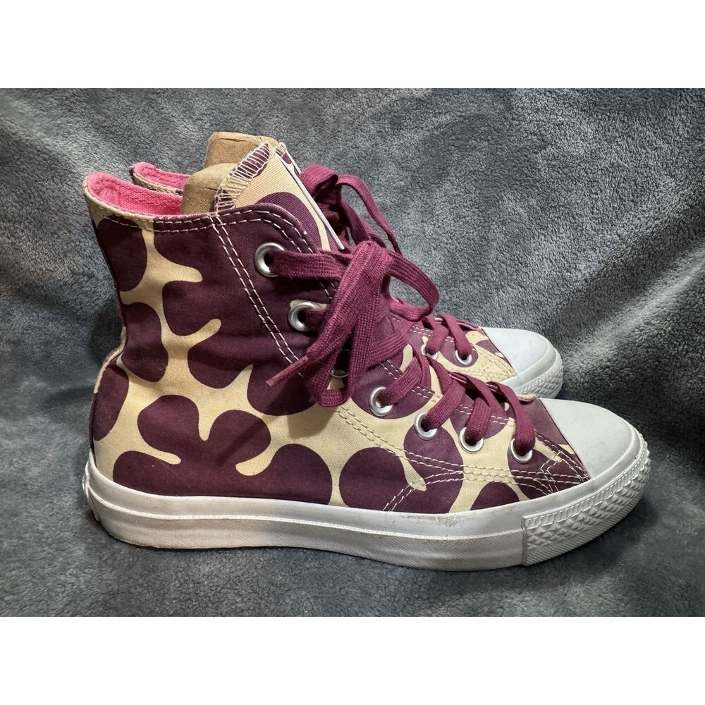 Converse All Star Marimekko Cream And Purple Groovy High Top Shoes Size Woman 7 - Picture 7 of 12